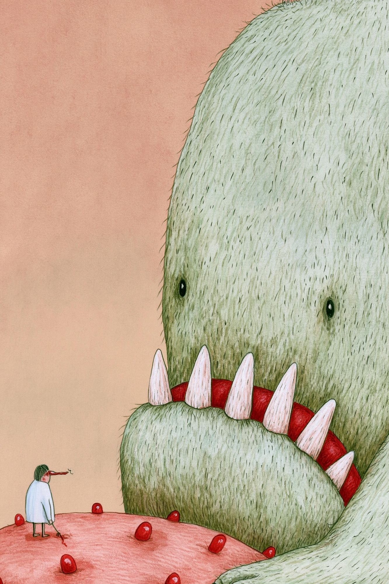 Monster Encounter Surrealism Print. poster — illustration art