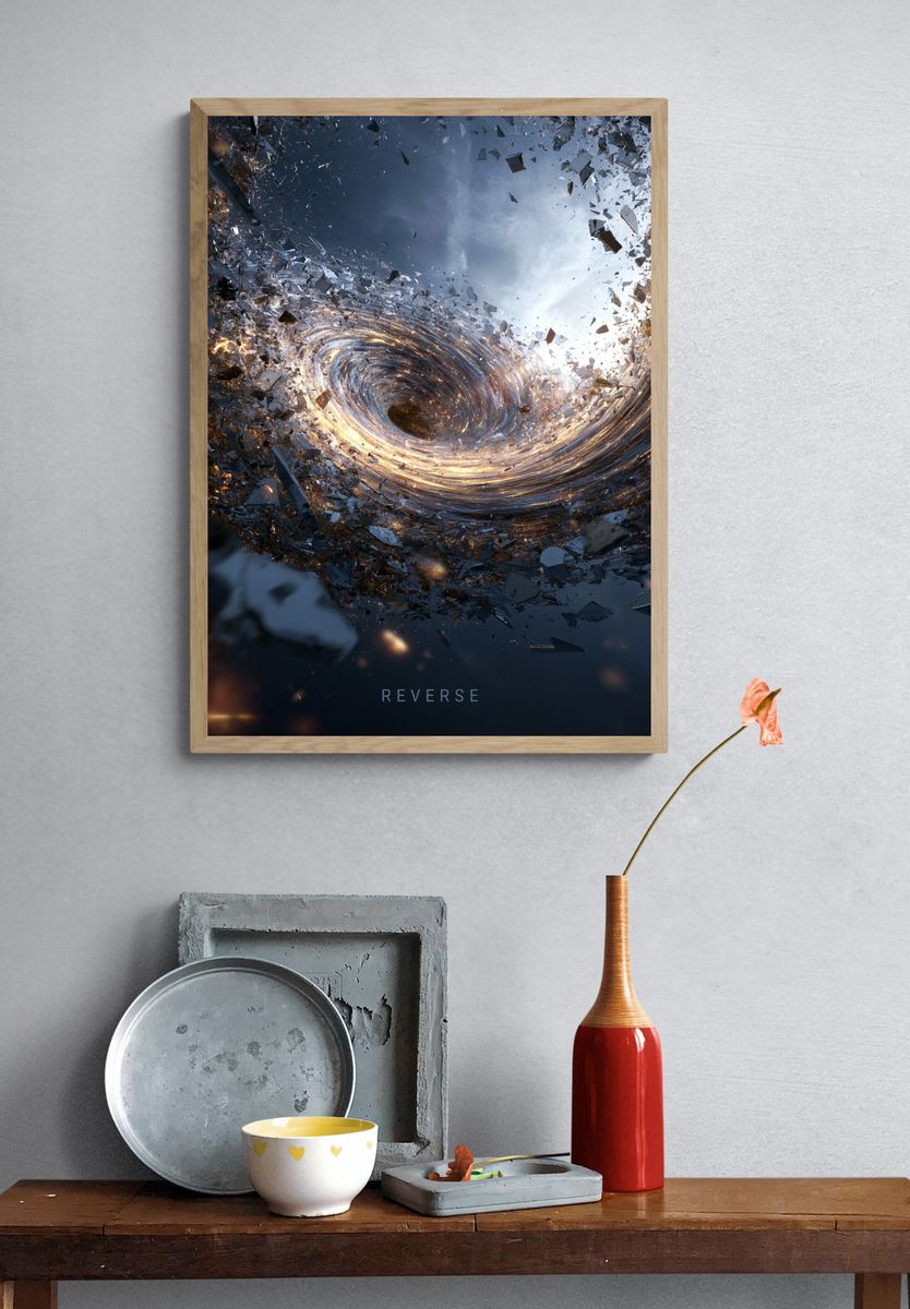 Reverse Cosmic Vortex Poster. — room view 3
