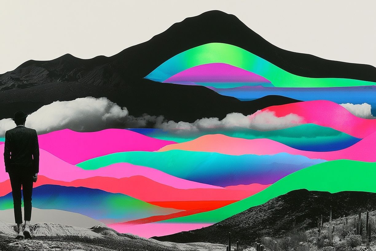 Neon Desert Dreamscape Poster. poster detail