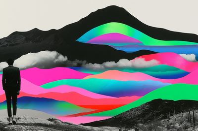 Neon Desert Dreamscape Poster.