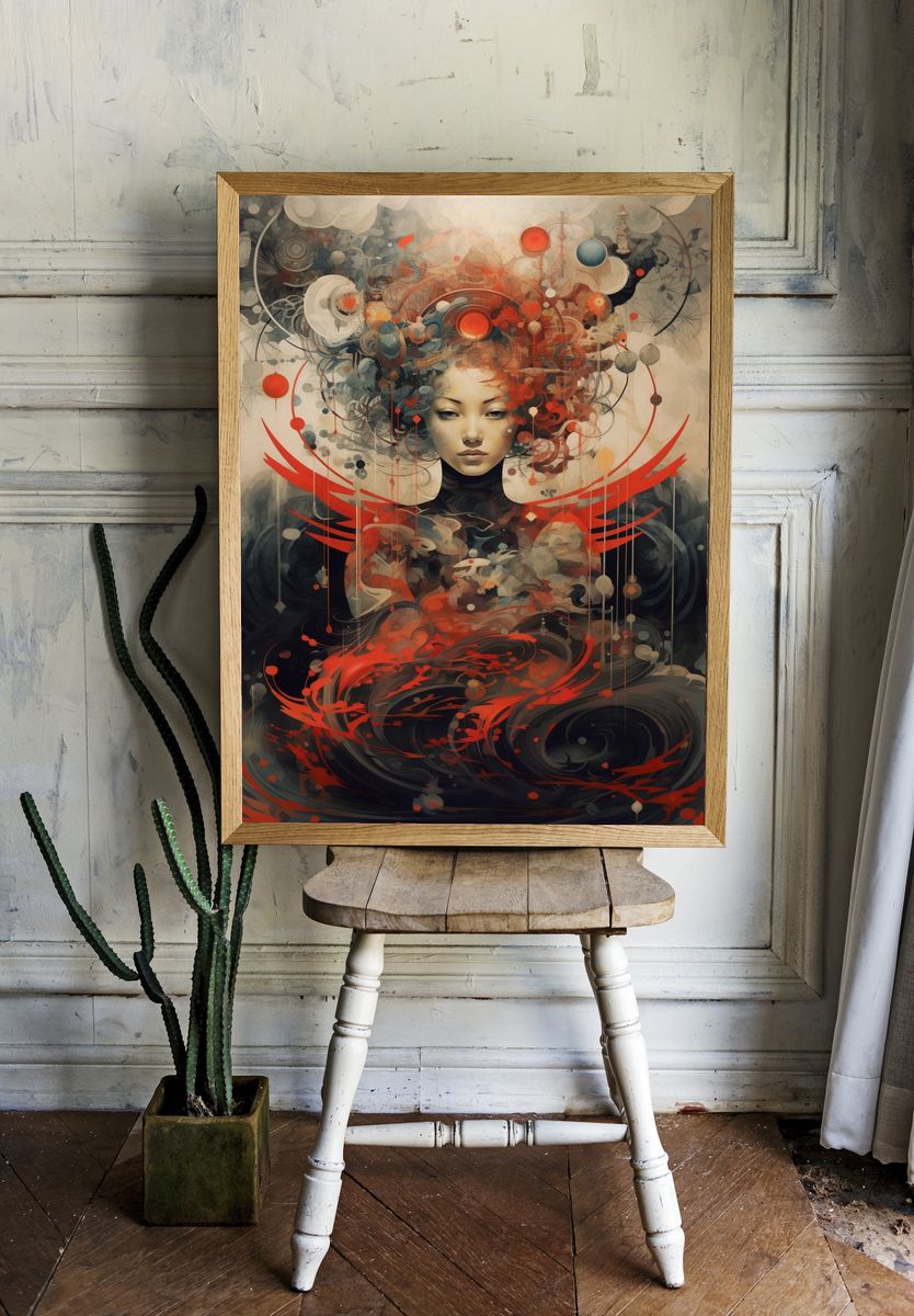 Surreal Geisha Portrait Print. — room view 1