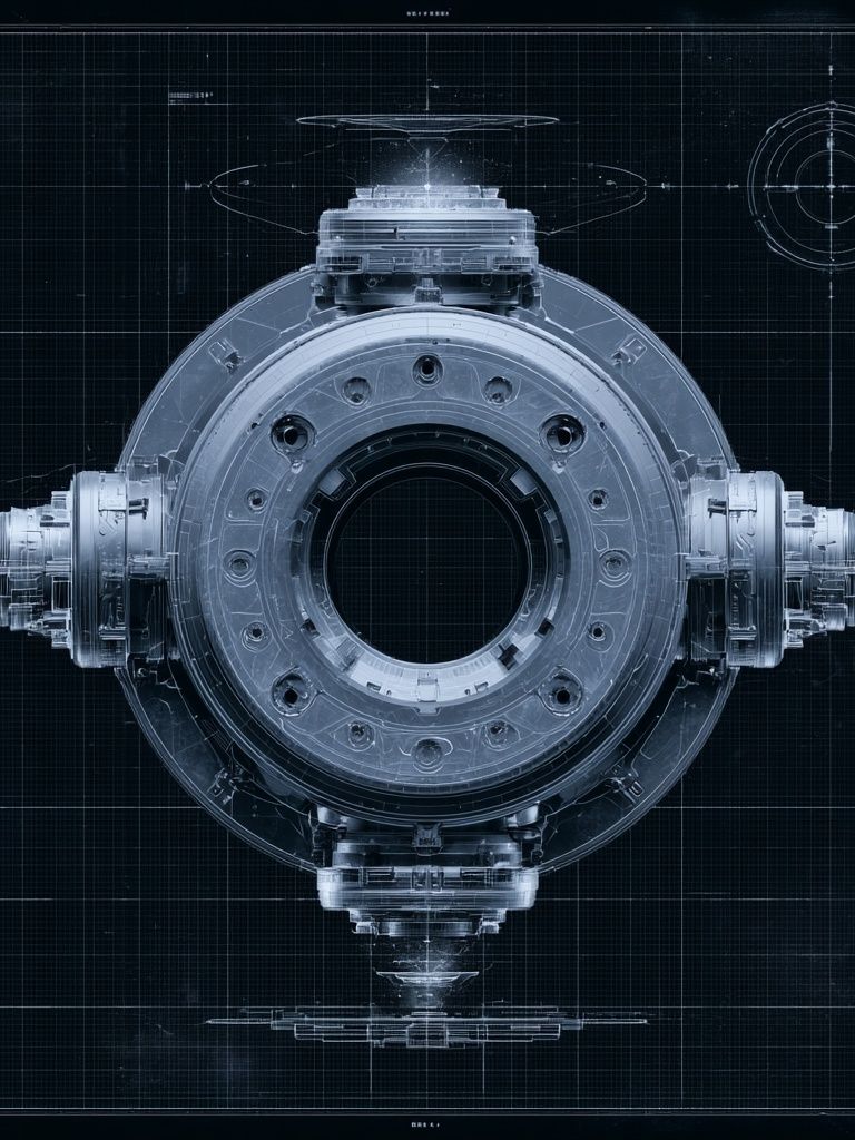 Futuristic Orbital Blueprint Poster. poster — illustration art