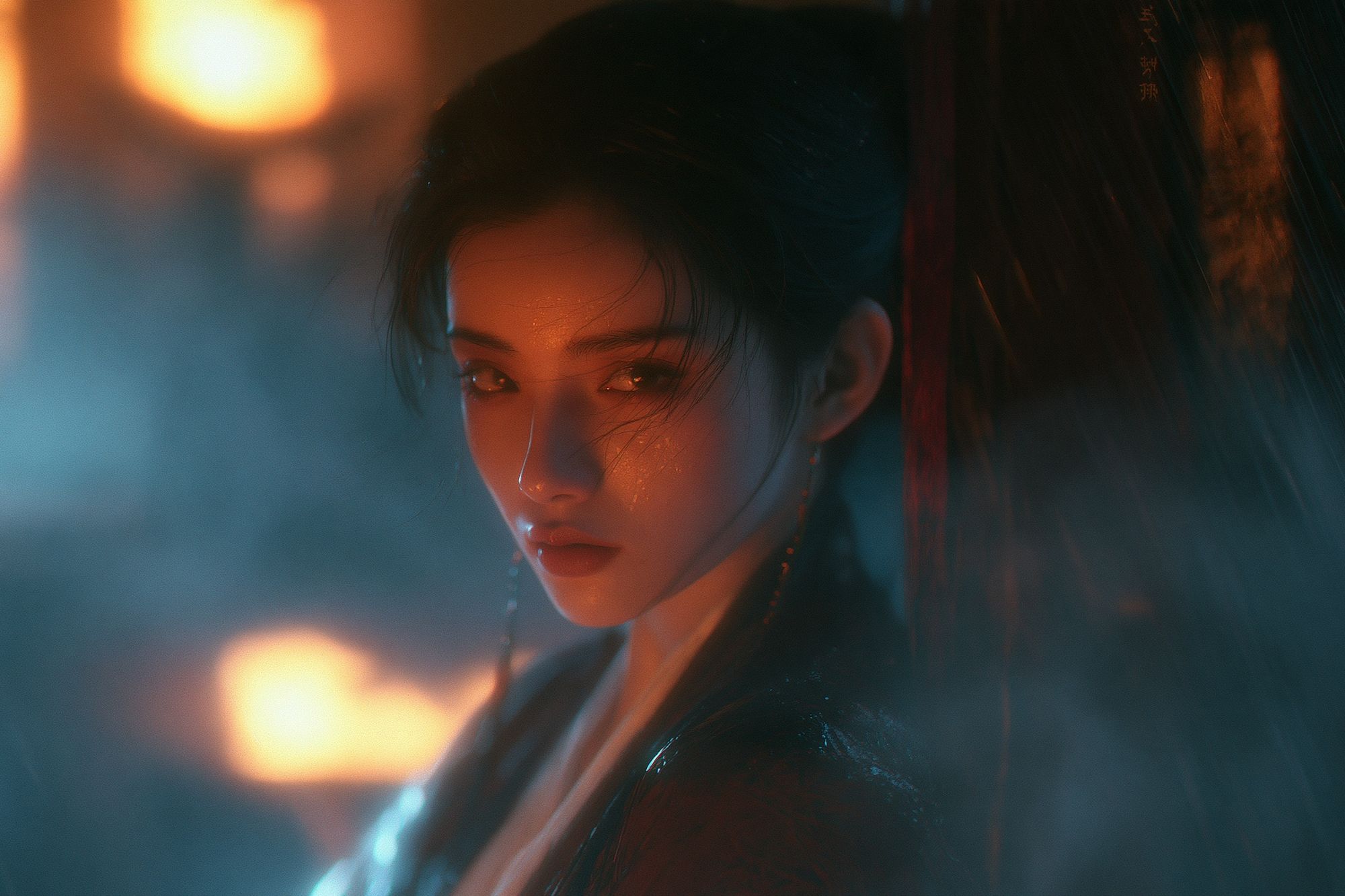 Cinematic Woman Portrait Print. poster — illustration art