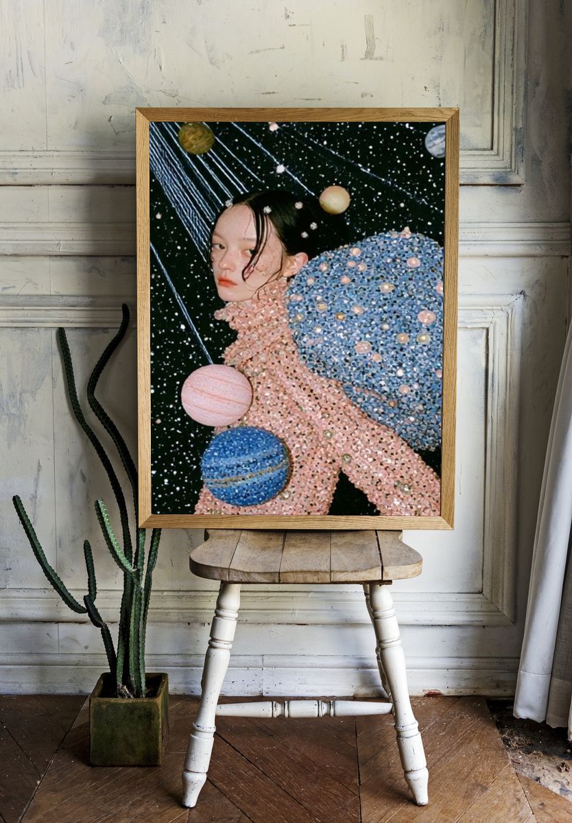 Celestial Portrait Illustration Poster. room preview