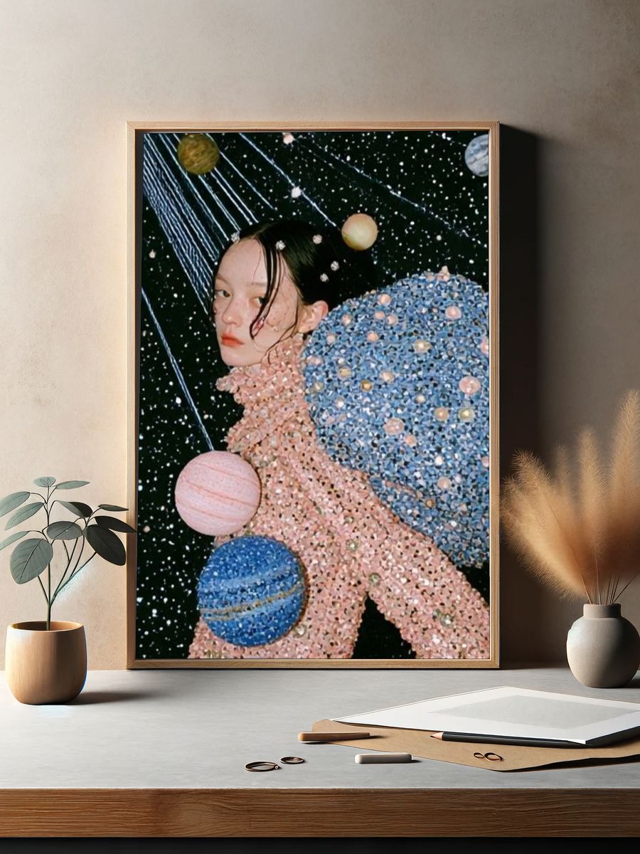 Celestial Portrait Illustration Poster. — room view 2