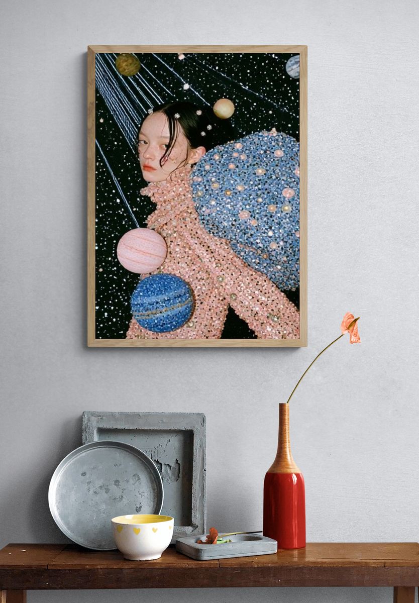 Celestial Portrait Illustration Poster. — room view 3