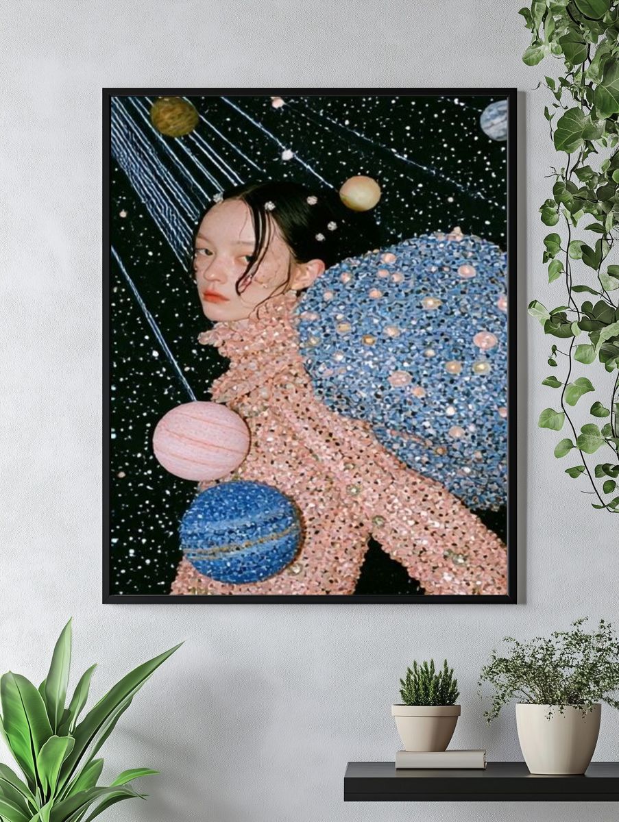 Celestial Portrait Illustration Poster. — room view 4