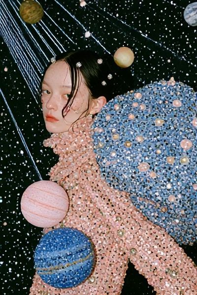 Celestial Portrait Illustration Poster.