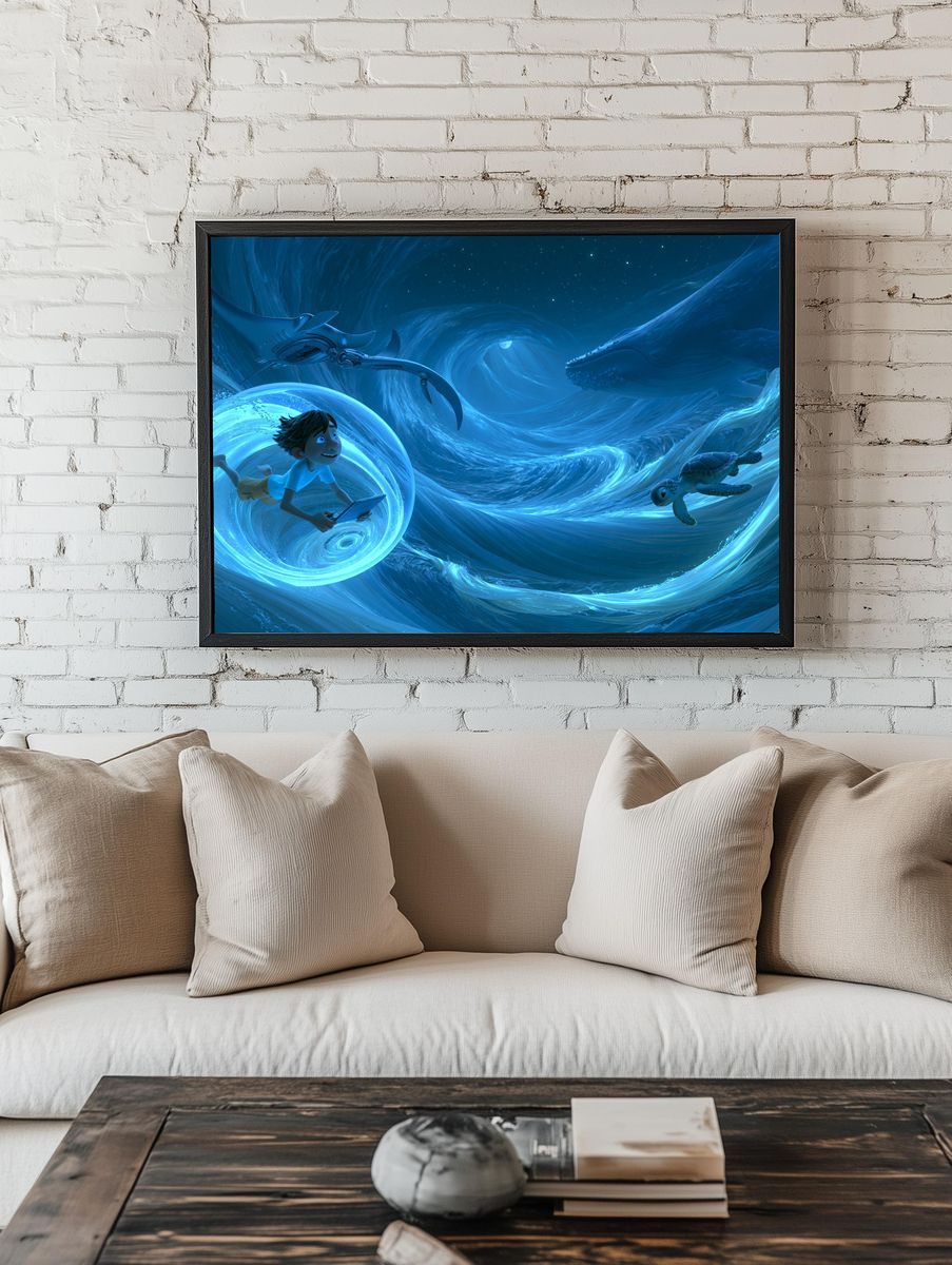 Ocean Dream Adventure Illustration Poster. — room view 1