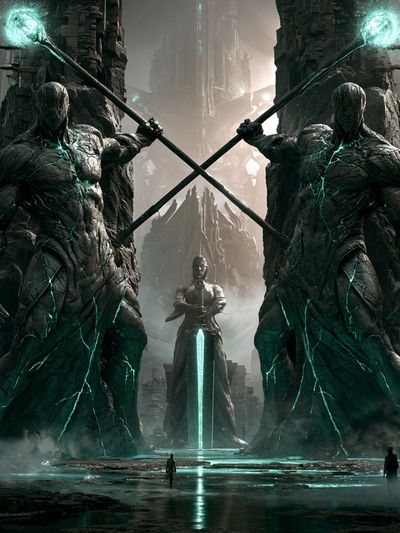 Ancient Guardians Sci-Fi Poster. poster