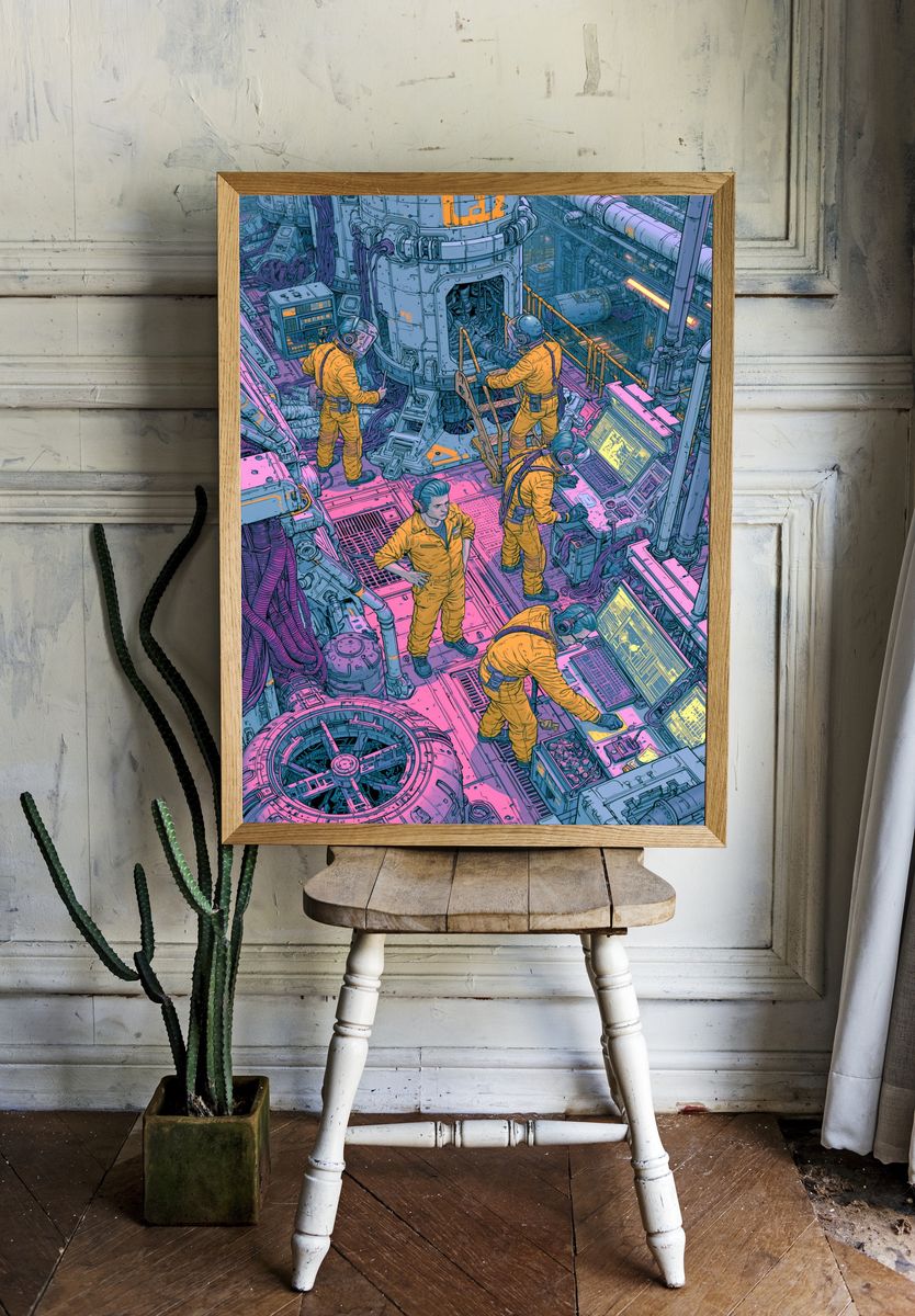 Space Station Crew Digital Art Poster. — room view 1