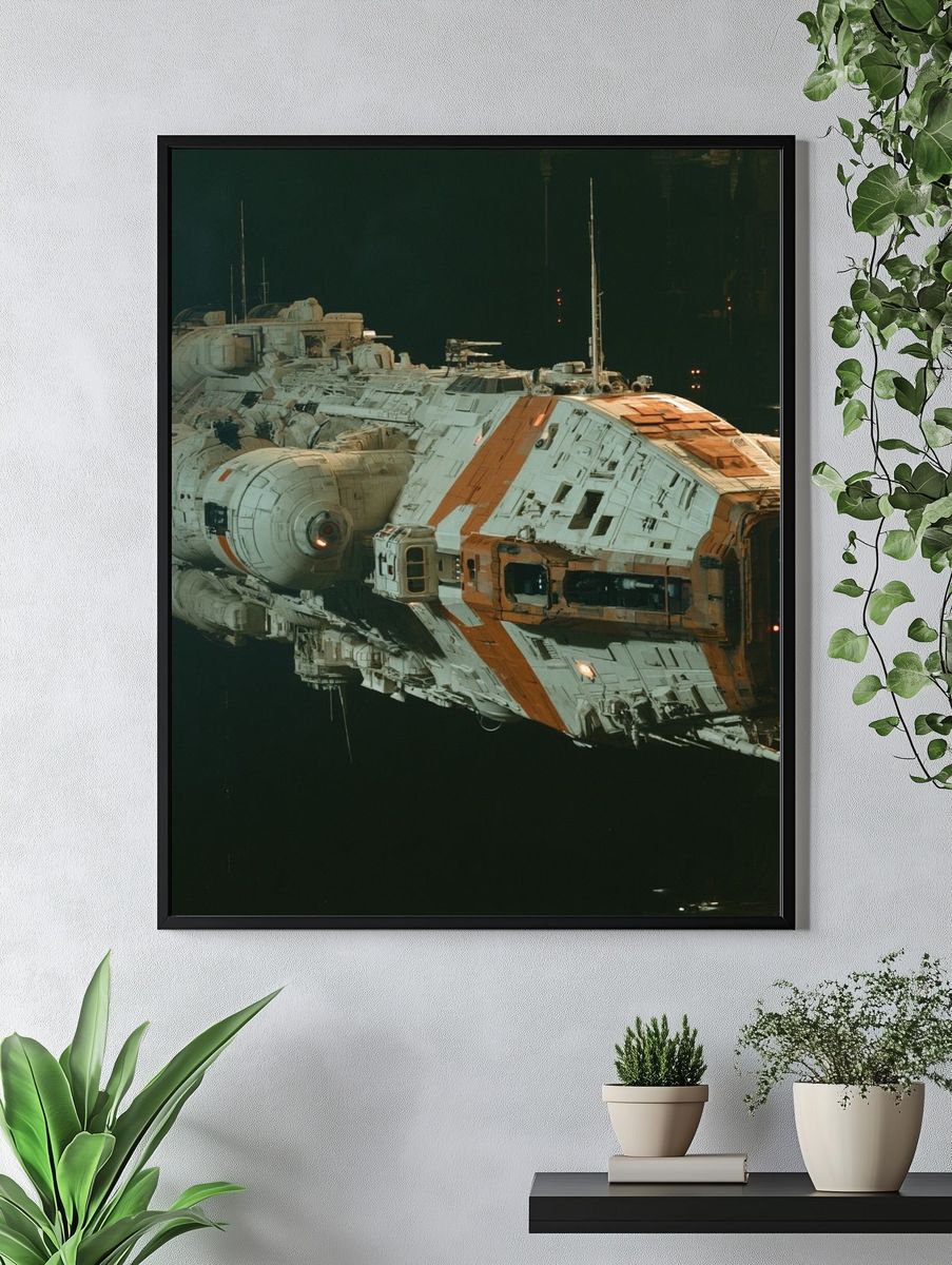Industrial Spacecraft Illustration Poster. — room view 4