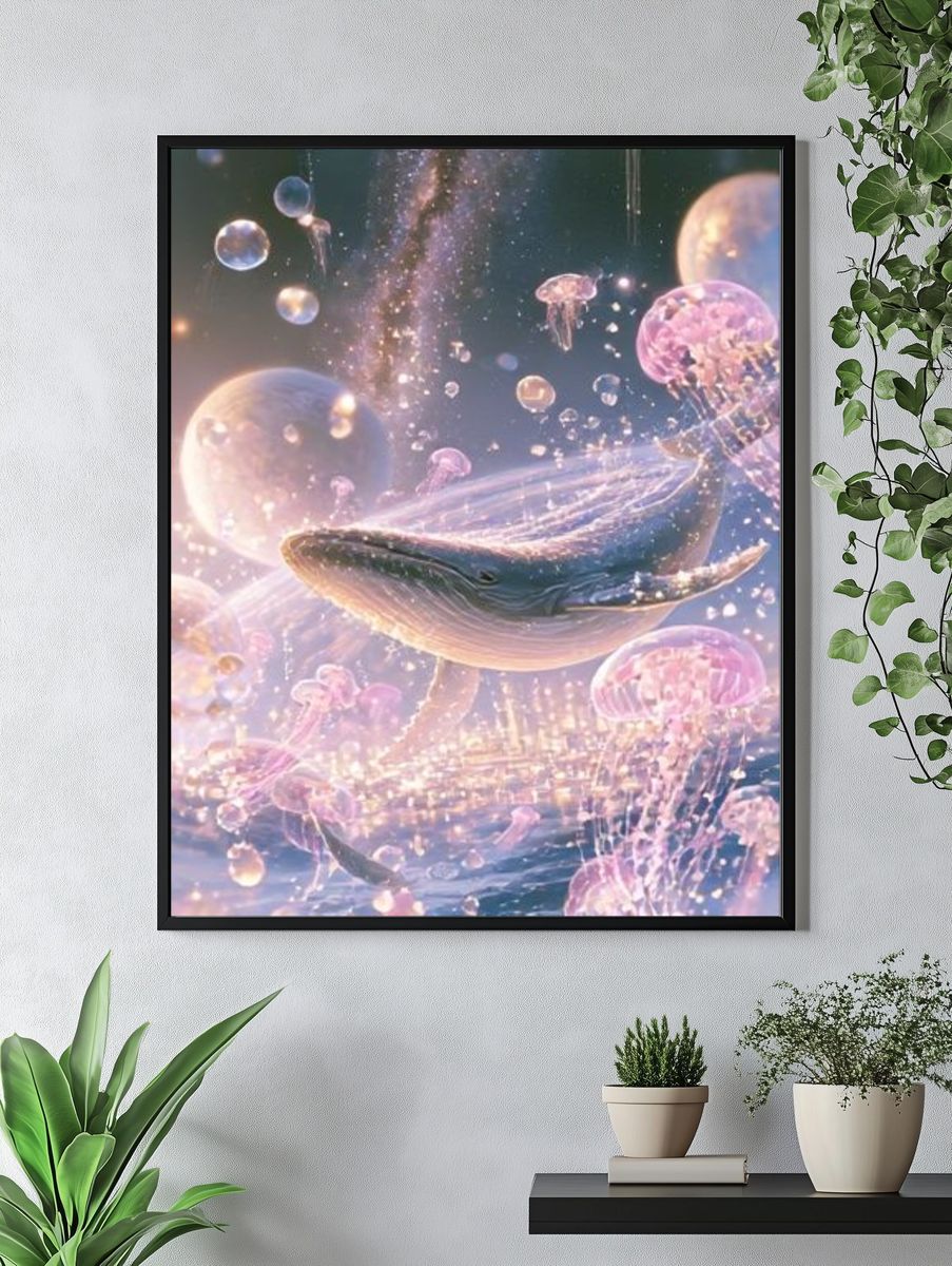 Celestial Whale Dreamscape Poster. — room view 4