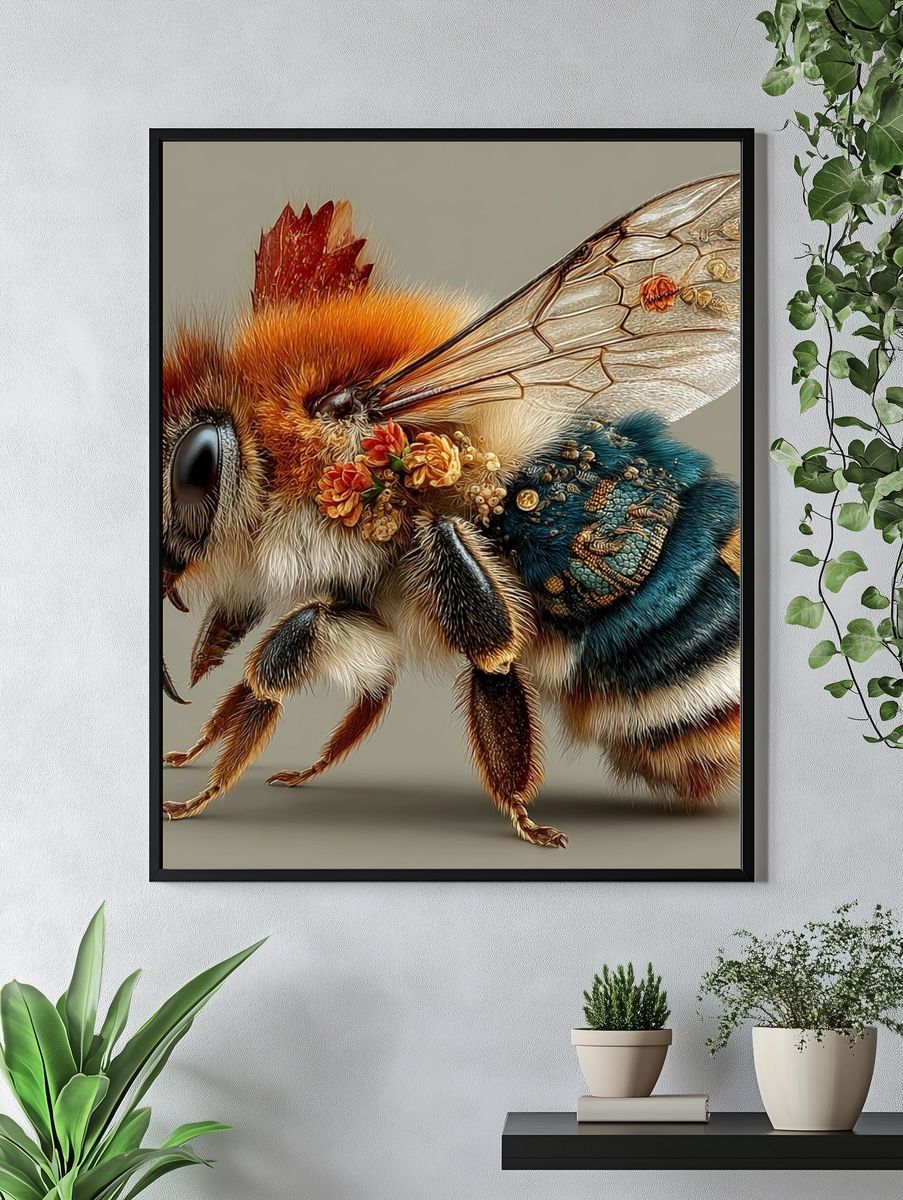 Decorative Bee Illustration Poster. — room view 4