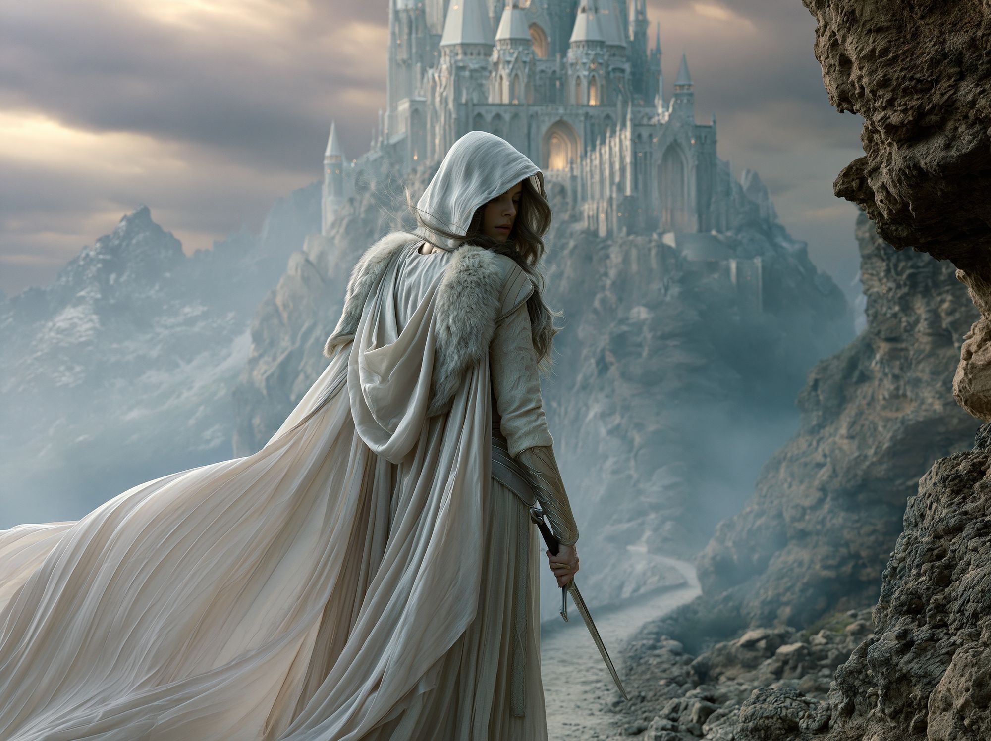 Mystic Castle Guardian Illustration Poster. poster detail