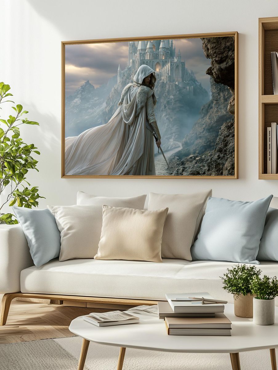 Mystic Castle Guardian Illustration Poster. — room view 2