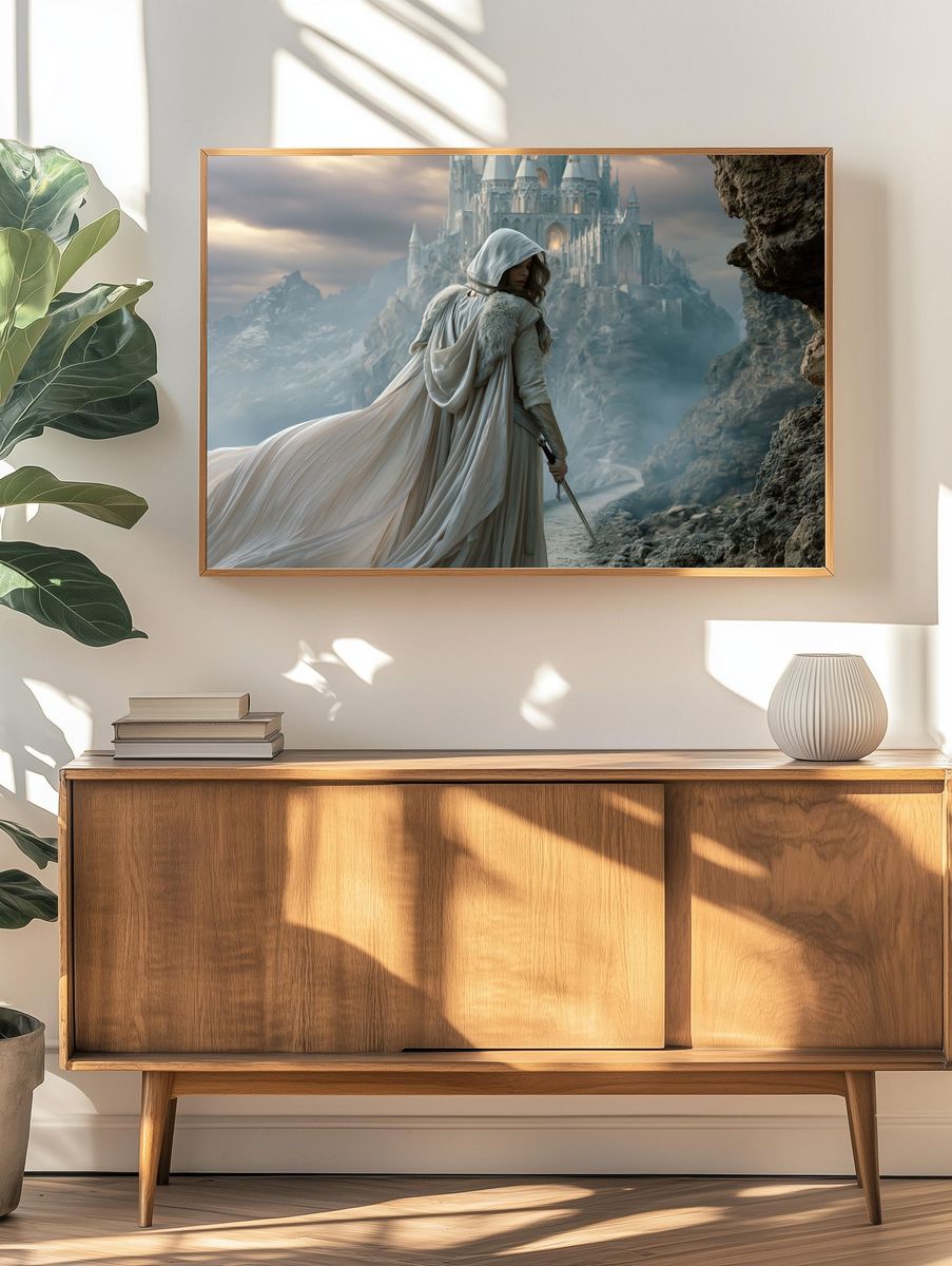 Mystic Castle Guardian Illustration Poster. — room view 3