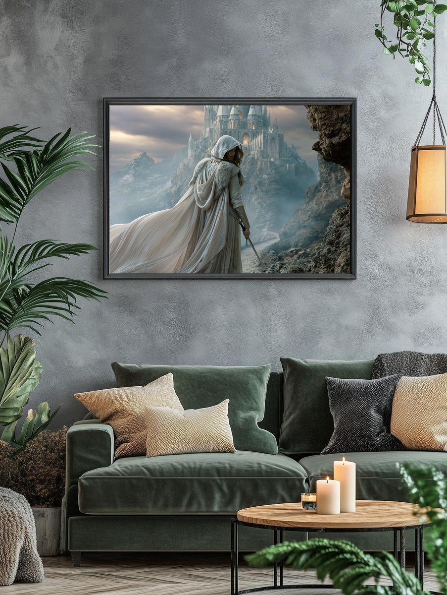 Mystic Castle Guardian Illustration Poster. — room view 4