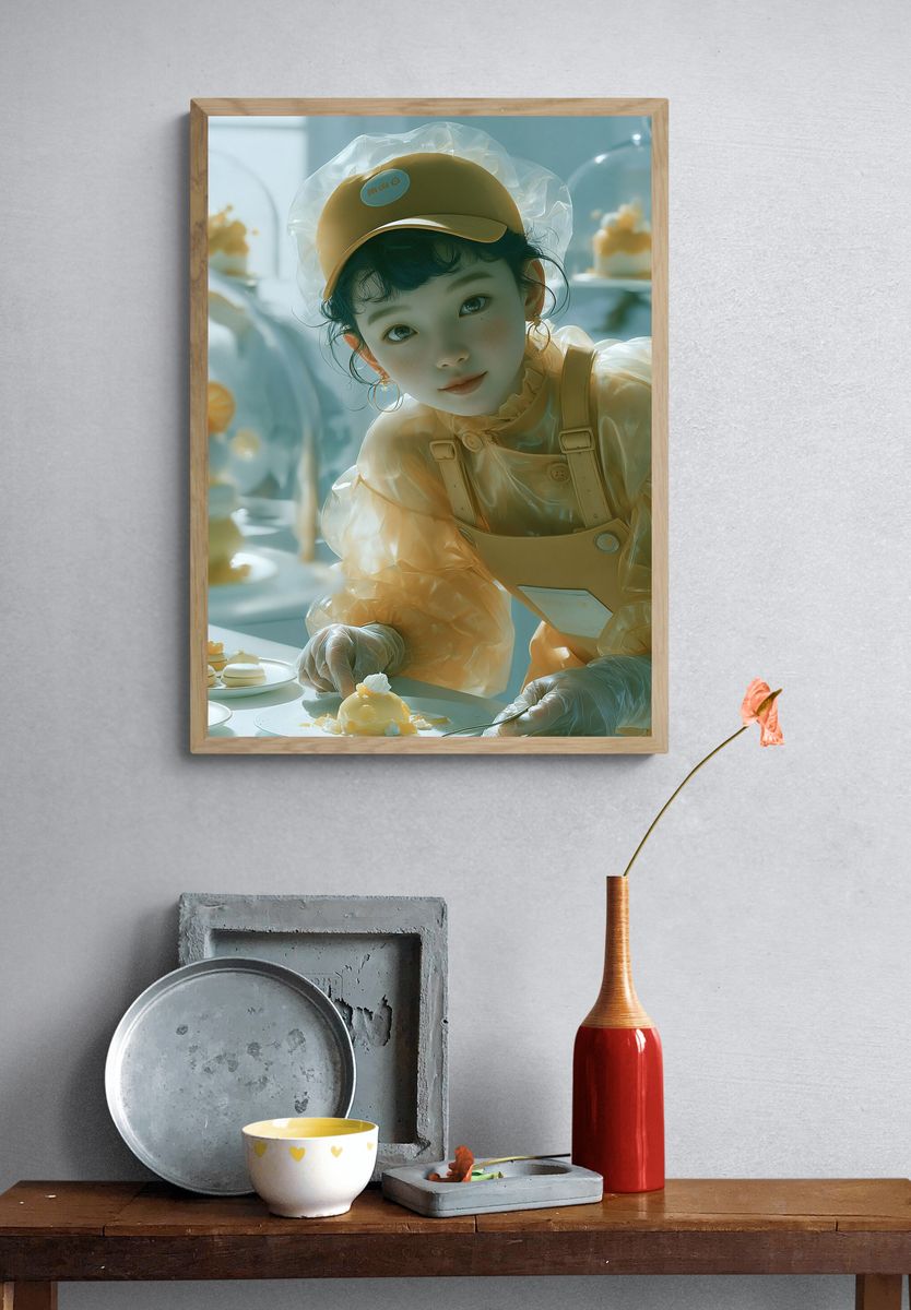 Pastel Pastry Girl Illustration Poster. — room view 3