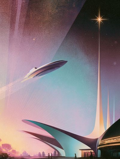 Trans-Galactic Airways Sci-Fi Poster.
