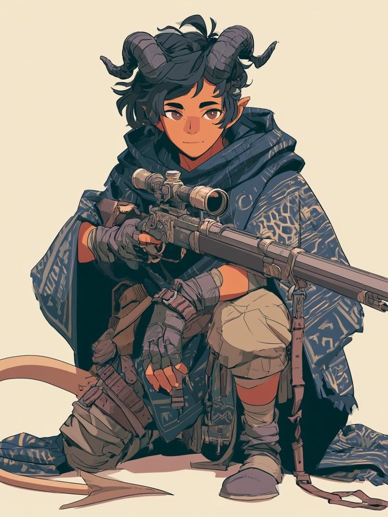 Horned Archer Character Illustration Poster. poster — illustration art