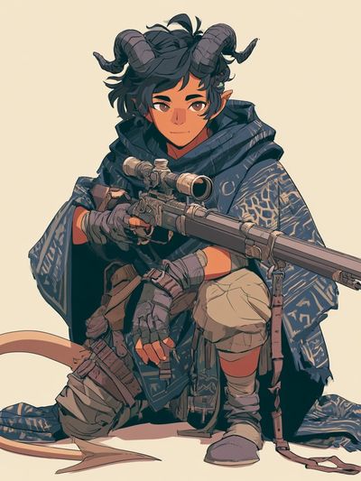Horned Archer Character Illustration Poster.