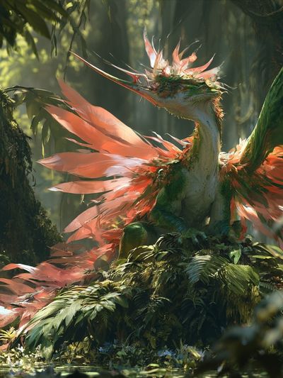 Jungle Dragon Illustration Poster.