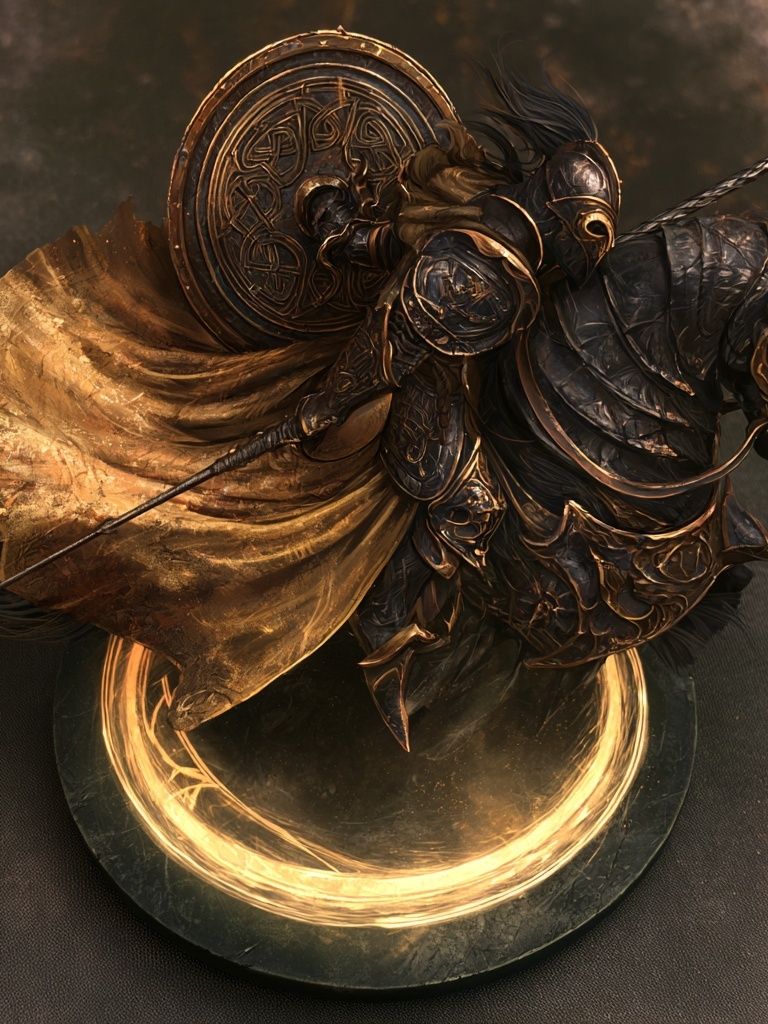Armored Knight on Horse Illustration Poster. poster — illustration art