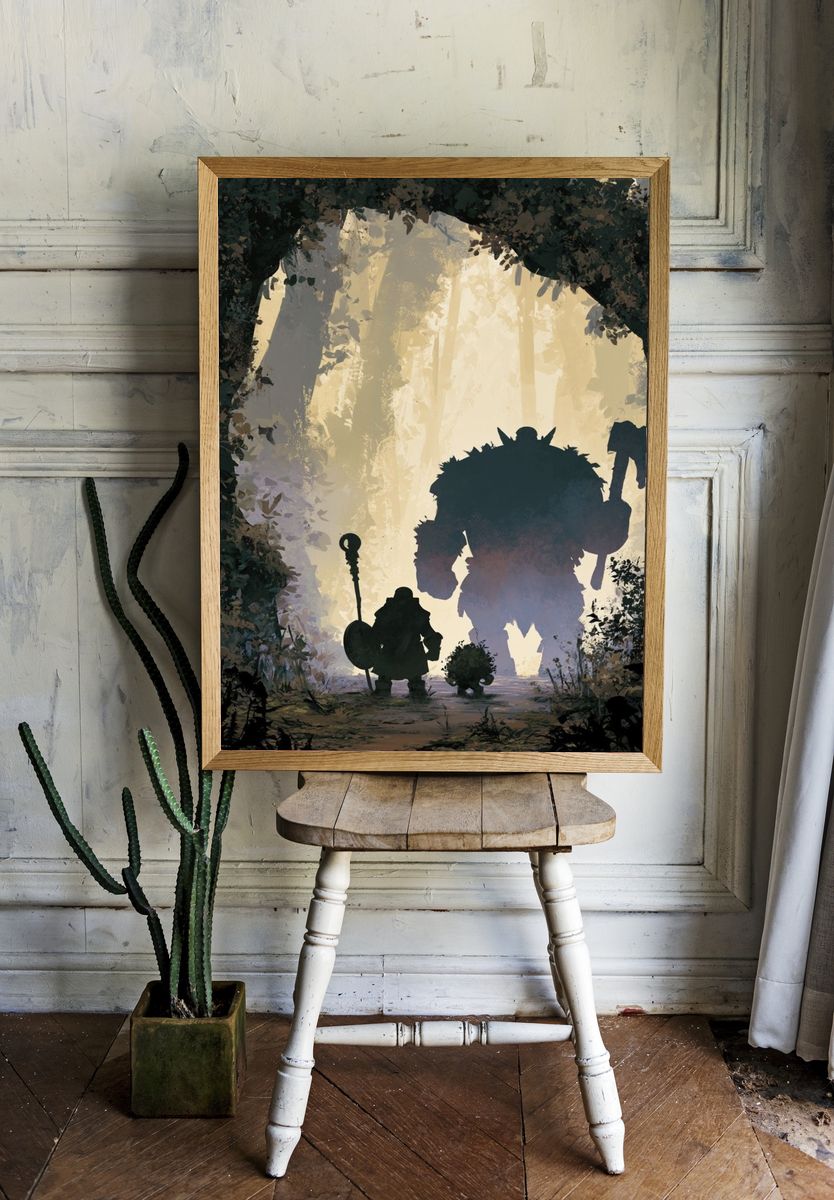 Fantasy Forest Giants Illustration Poster. — room view 1