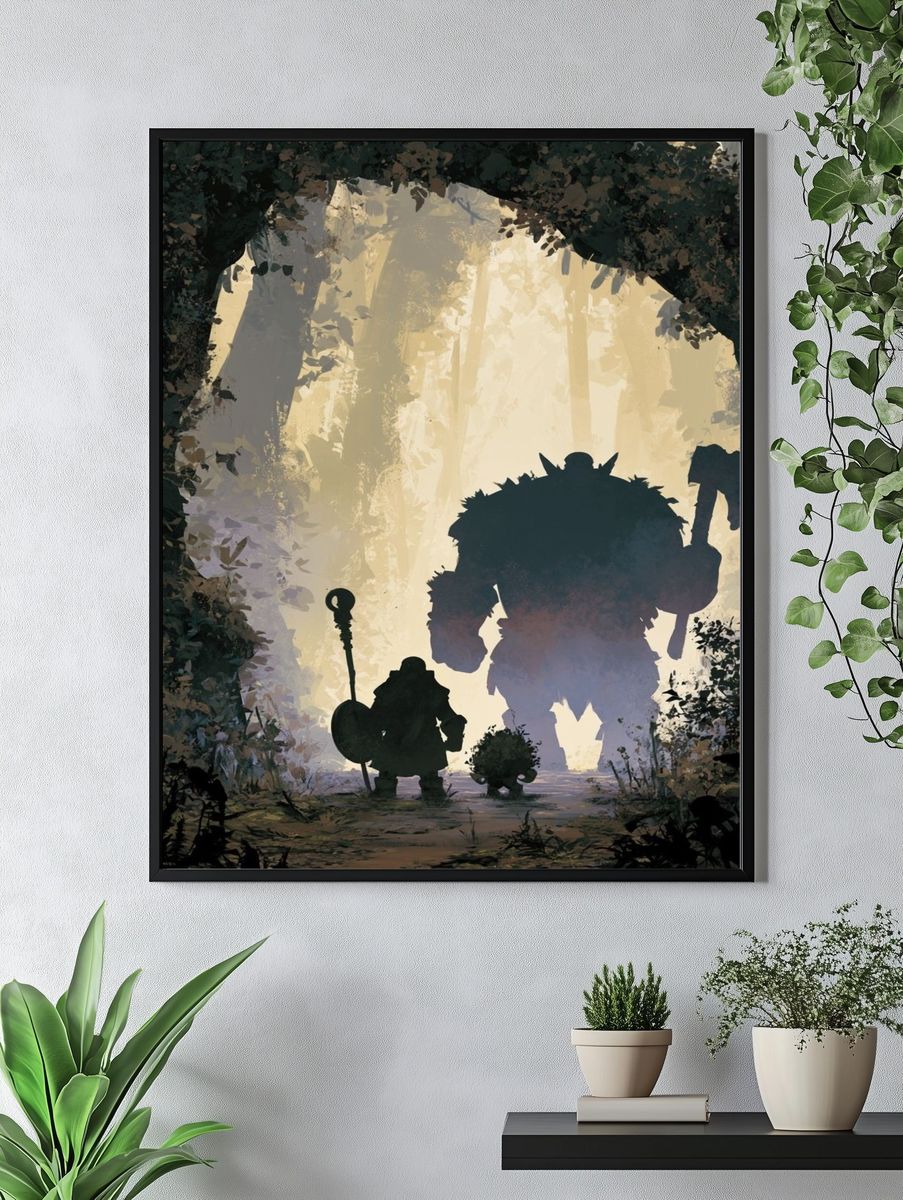 Fantasy Forest Giants Illustration Poster. — room view 4