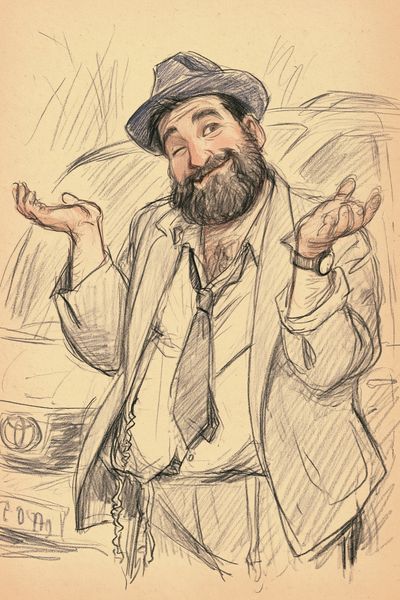 Bearded Man Sketch Poster. poster