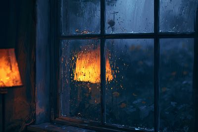 Rainy Window Glow Illustration Print.