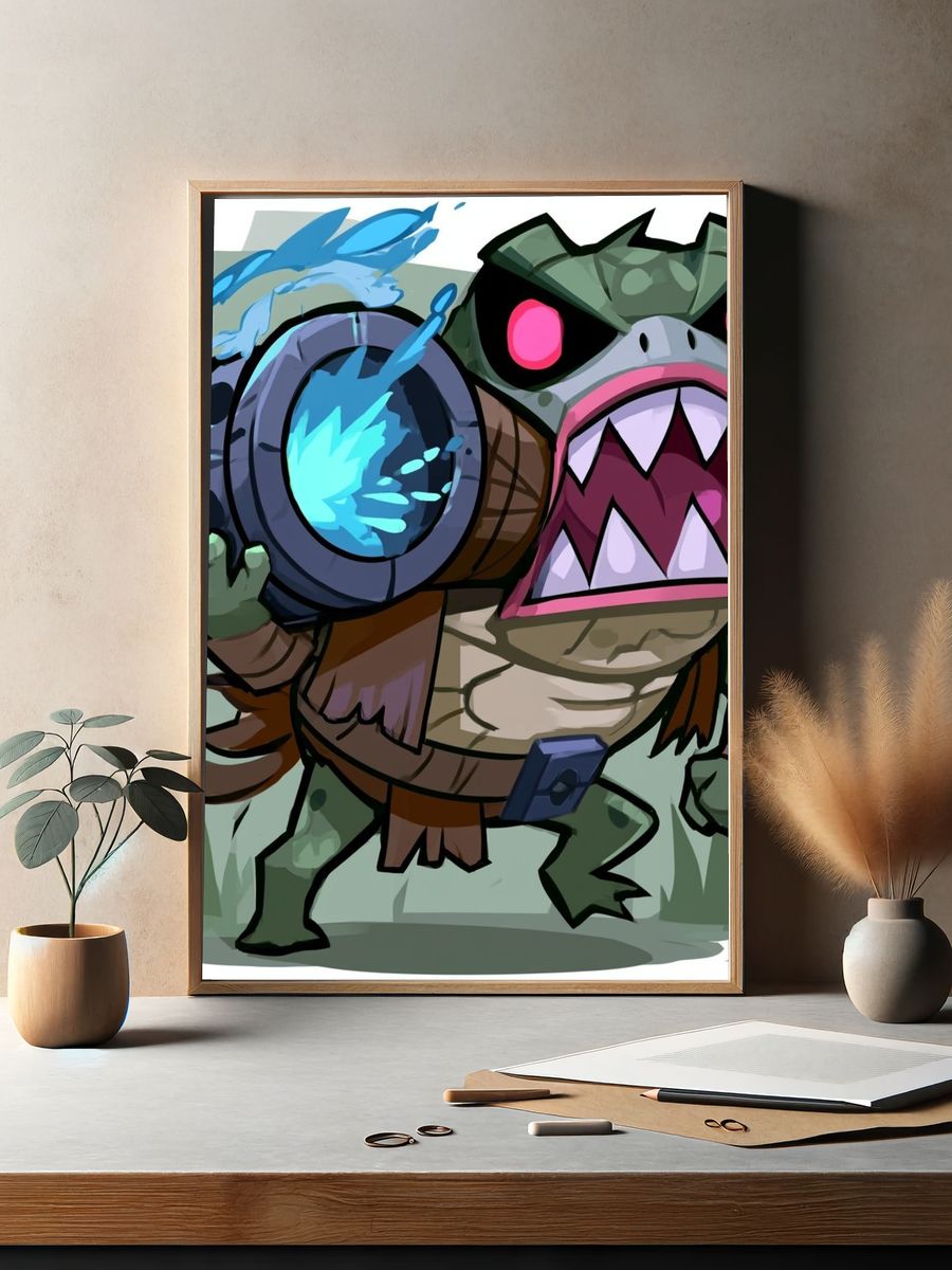 Turtle Cannon Cartoon Poster. — room view 2