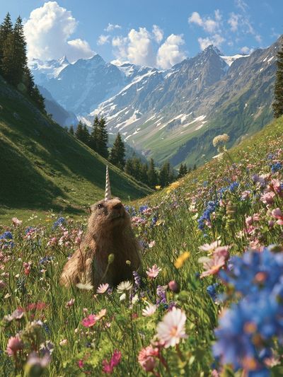 Unicorn Meadow Mountain Poster.