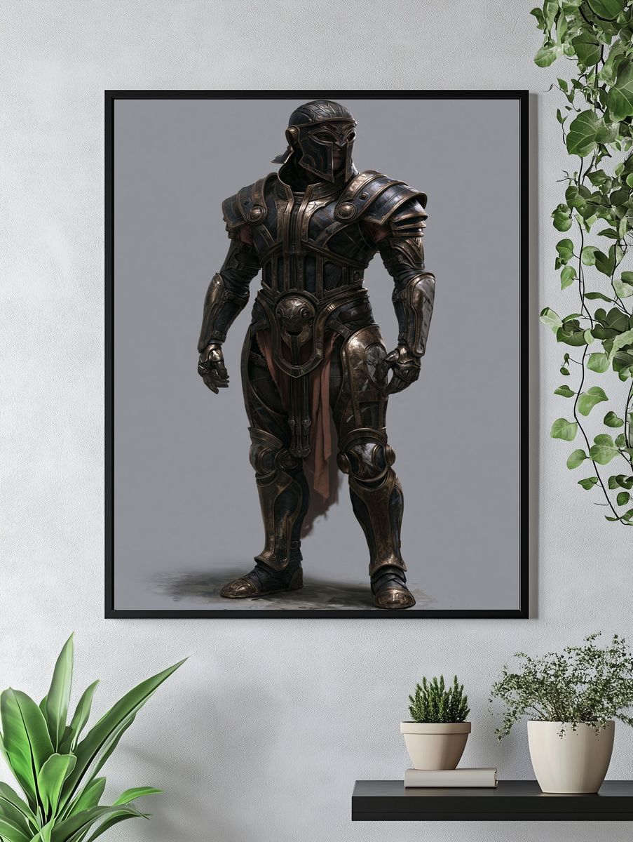 Armored Warrior Digital Art Poster. — room view 4
