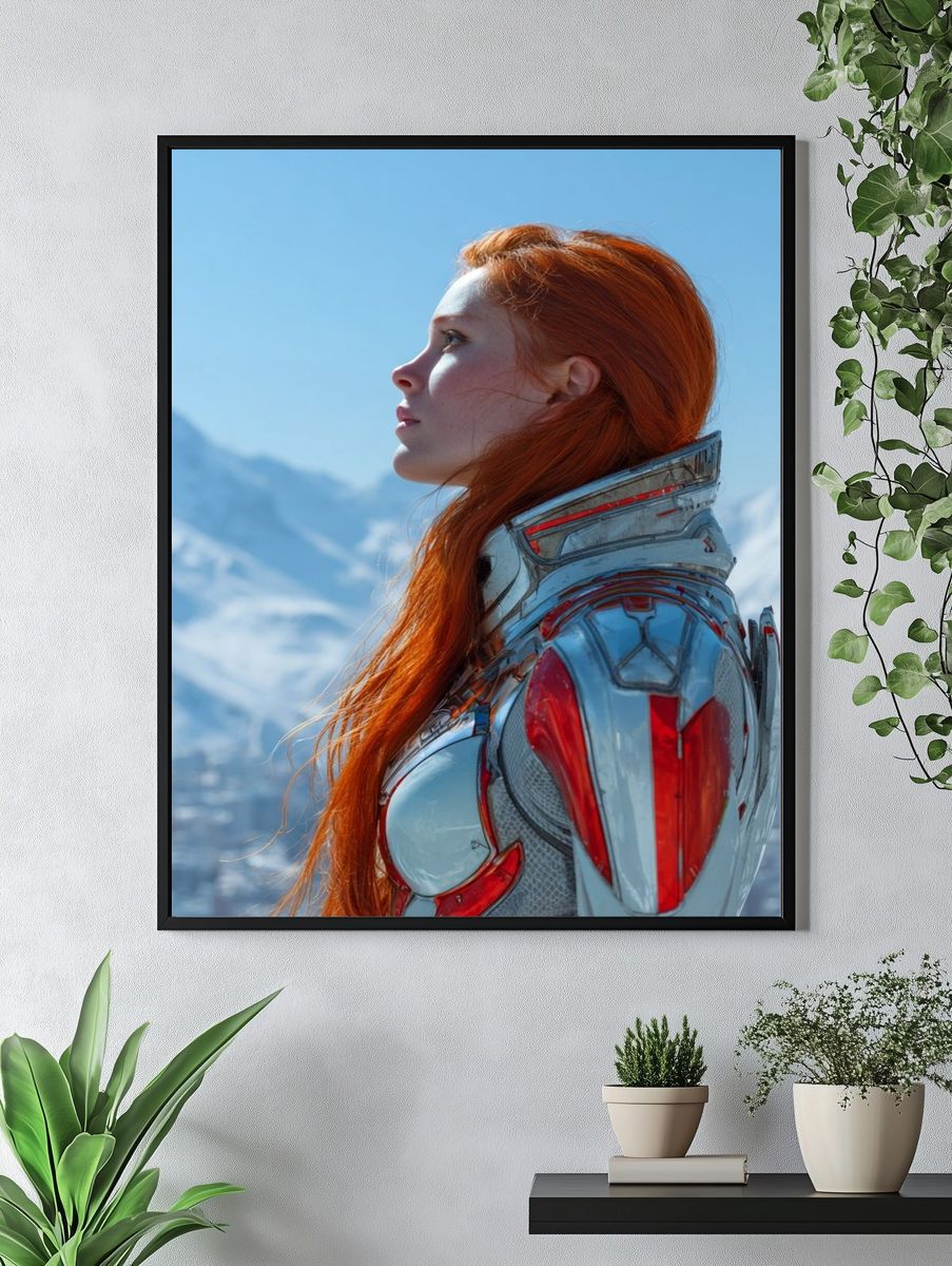 Red-Haired Sci-Fi Portrait Poster. — room view 4
