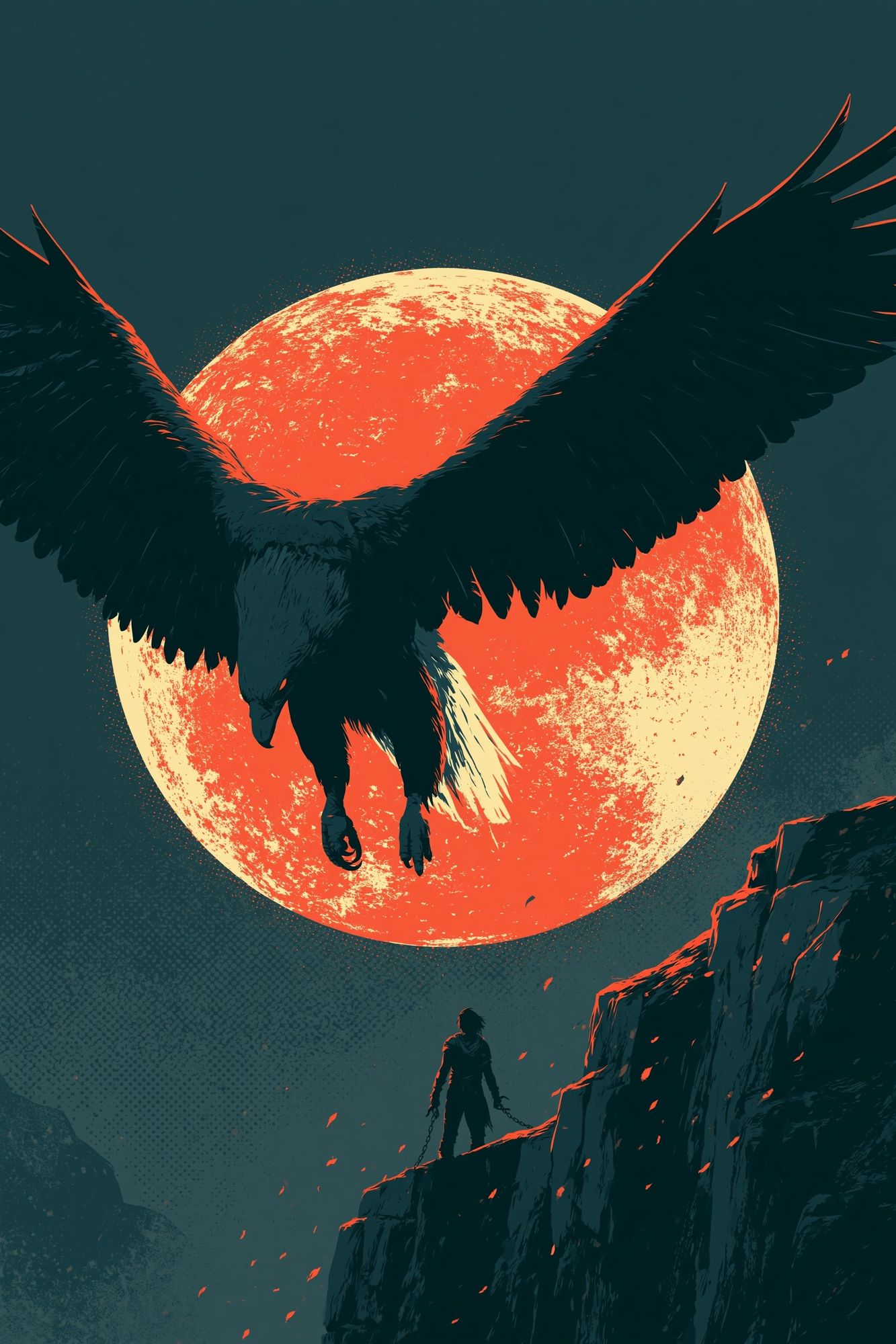 Eclipse Raven Digital Art Poster. poster — illustration art