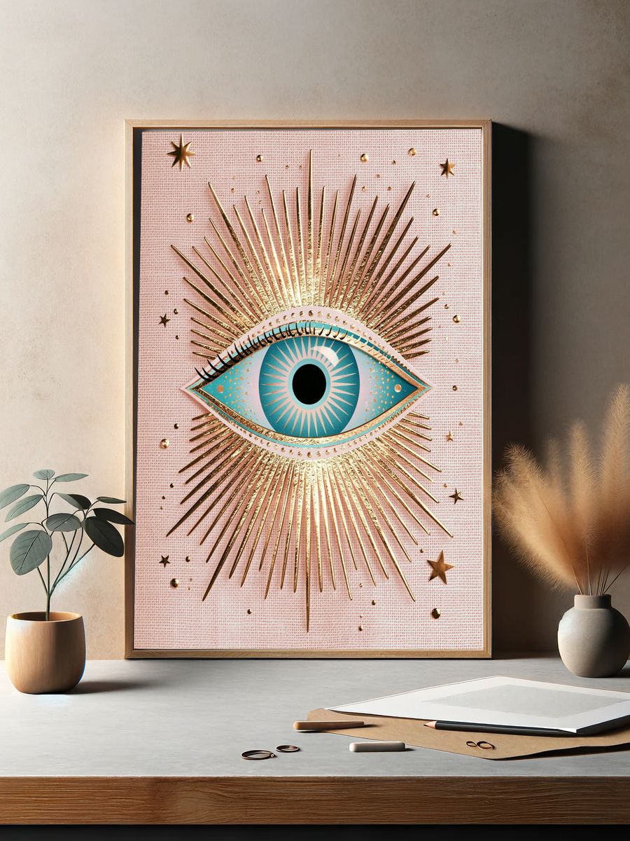 Golden Eye Sunburst Poster. — room view 2