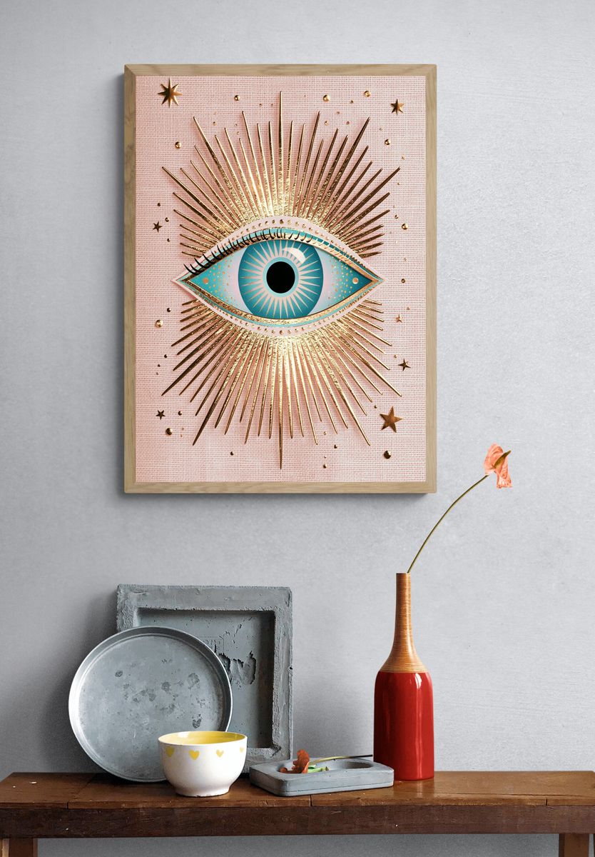 Golden Eye Sunburst Poster. — room view 3