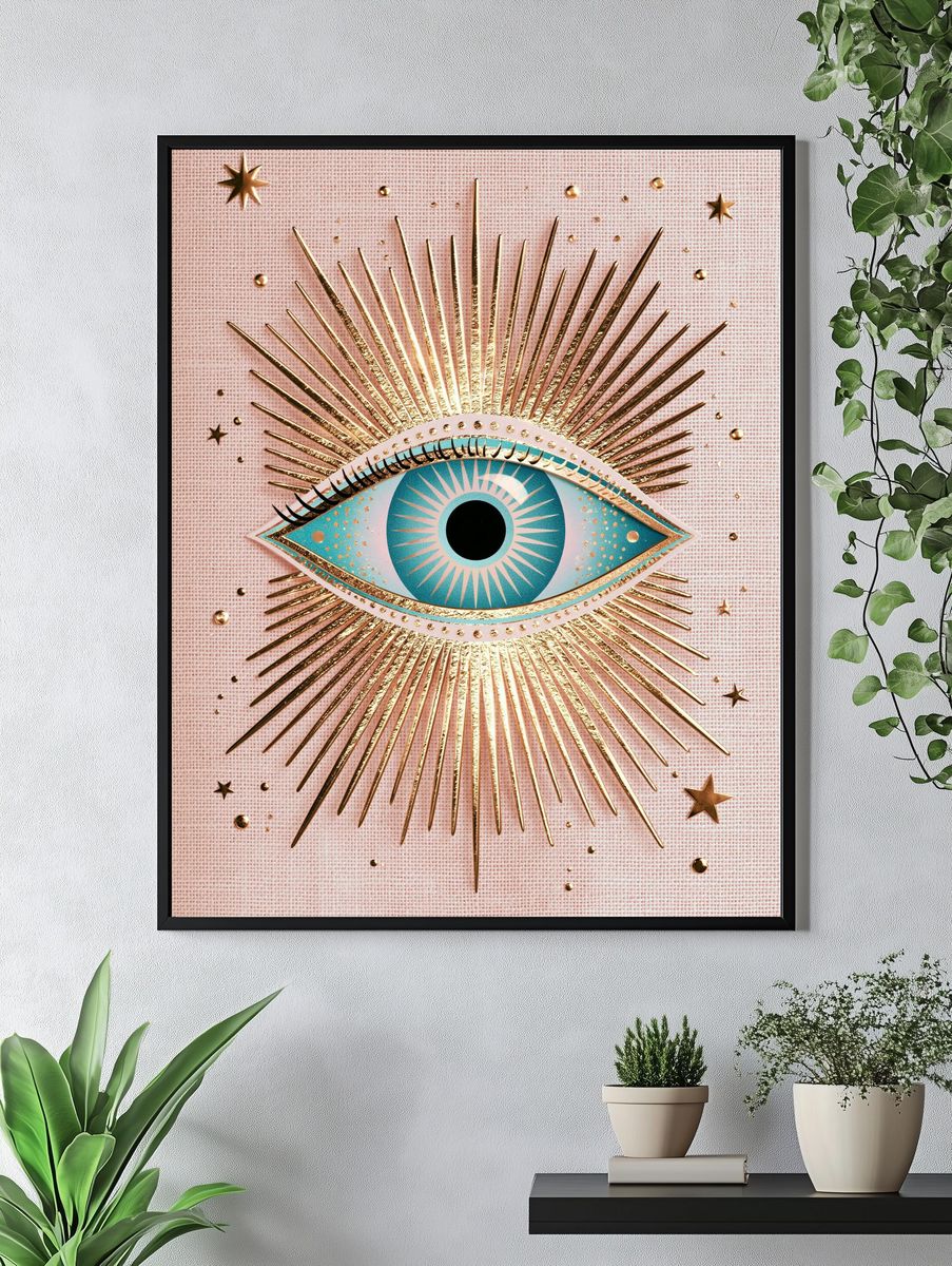 Golden Eye Sunburst Poster. — room view 4