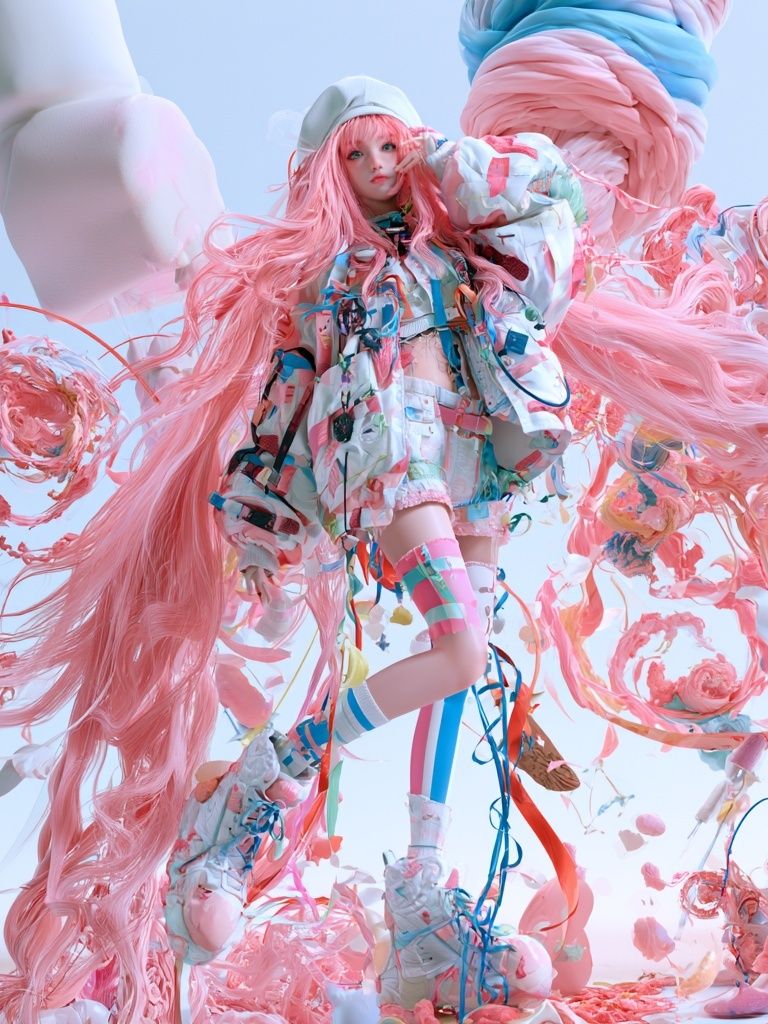 Pastel Doll Fantasy Illustration Poster. poster — illustration art
