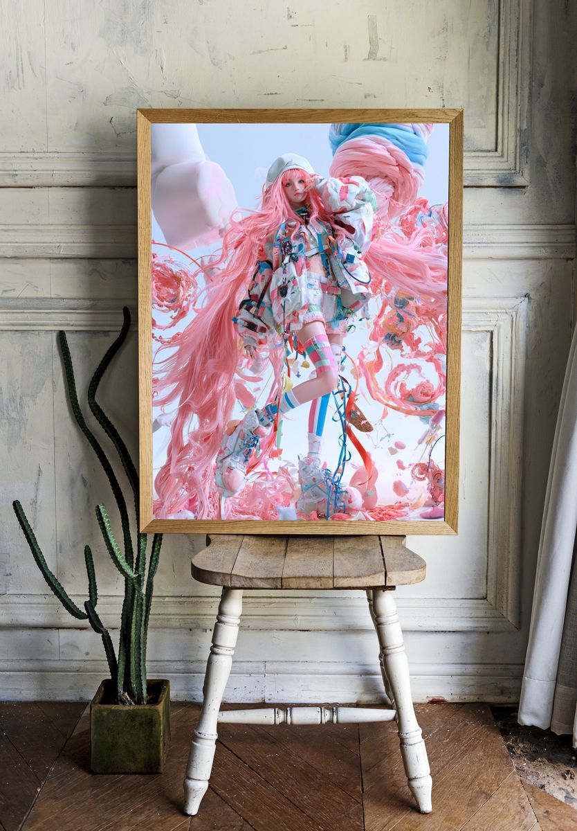 Pastel Doll Fantasy Illustration Poster. — room view 1