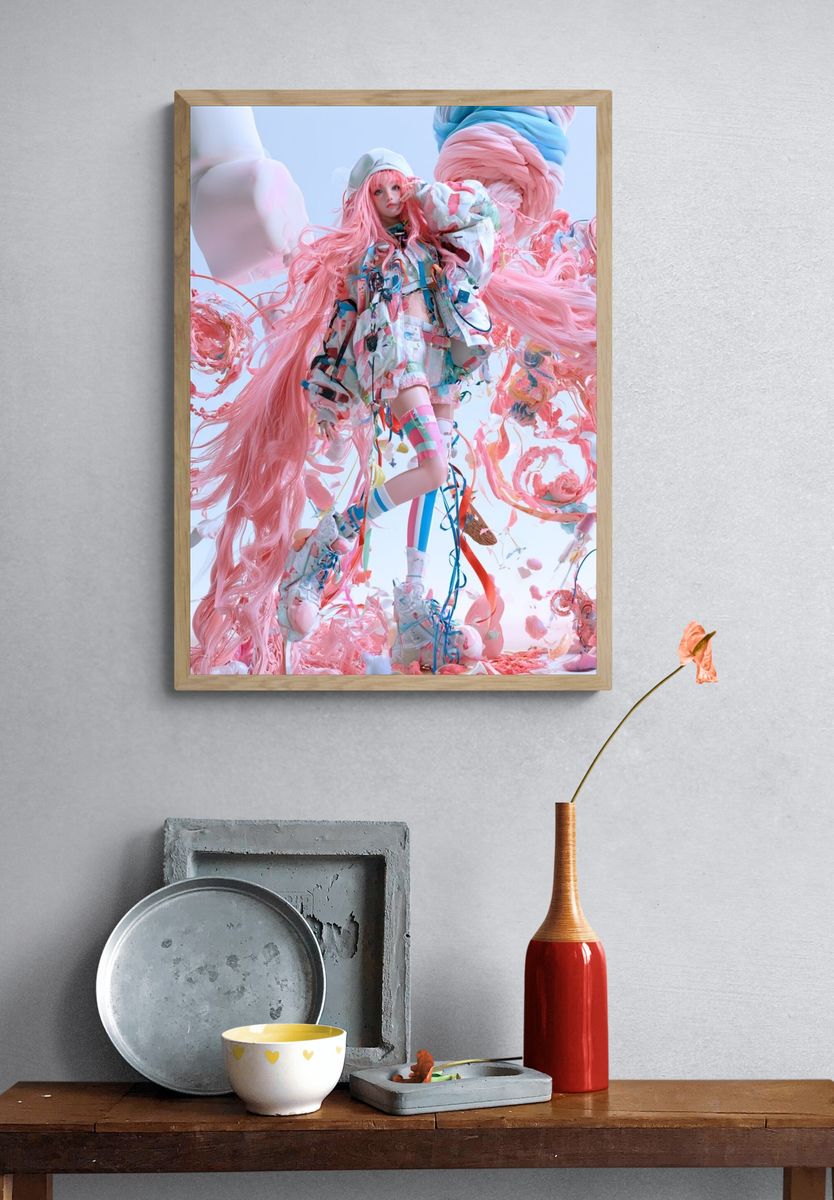 Pastel Doll Fantasy Illustration Poster. — room view 3