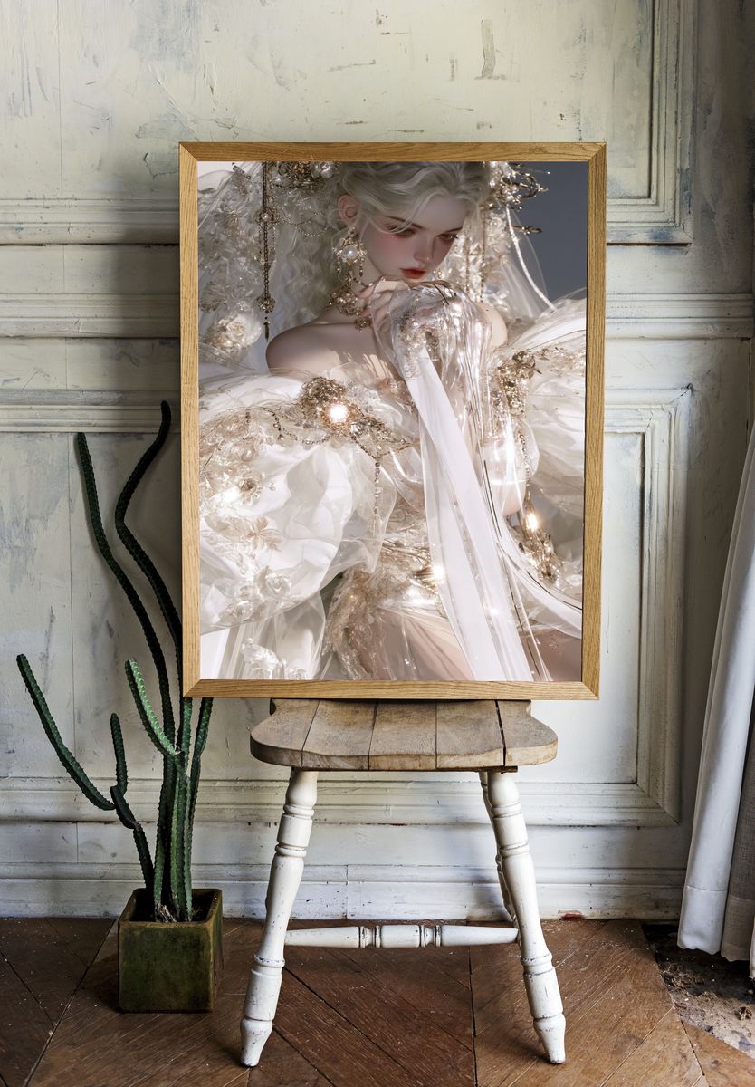 Celestial Bride Digital Art Poster. — room view 1