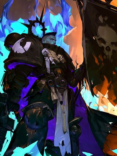 Dark Armored Warrior Digital Art Poster.
