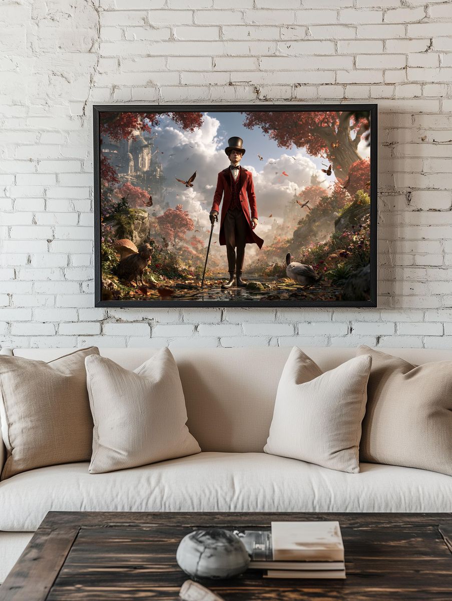 Top Hat Boy Fantasy Illustration Poster. — room view 1