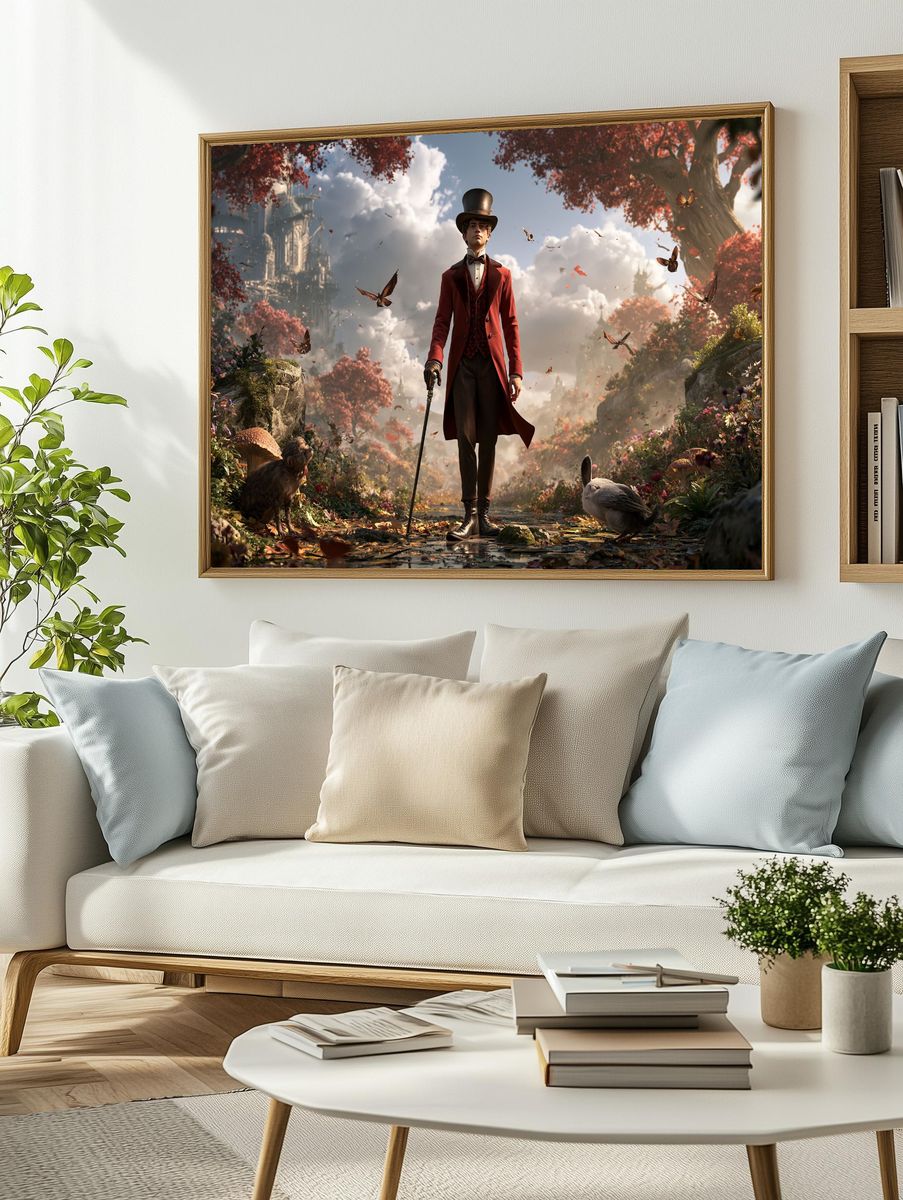 Top Hat Boy Fantasy Illustration Poster. — room view 2