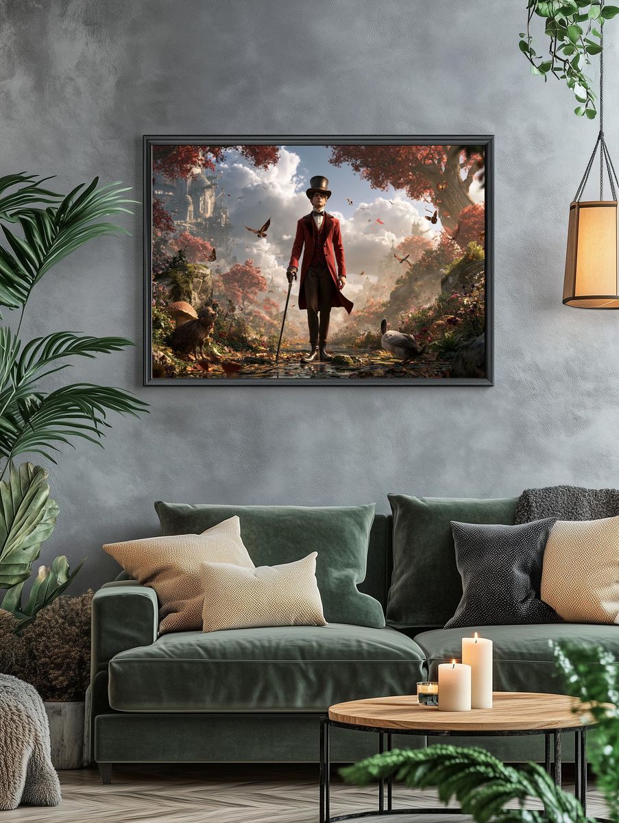 Top Hat Boy Fantasy Illustration Poster. — room view 4