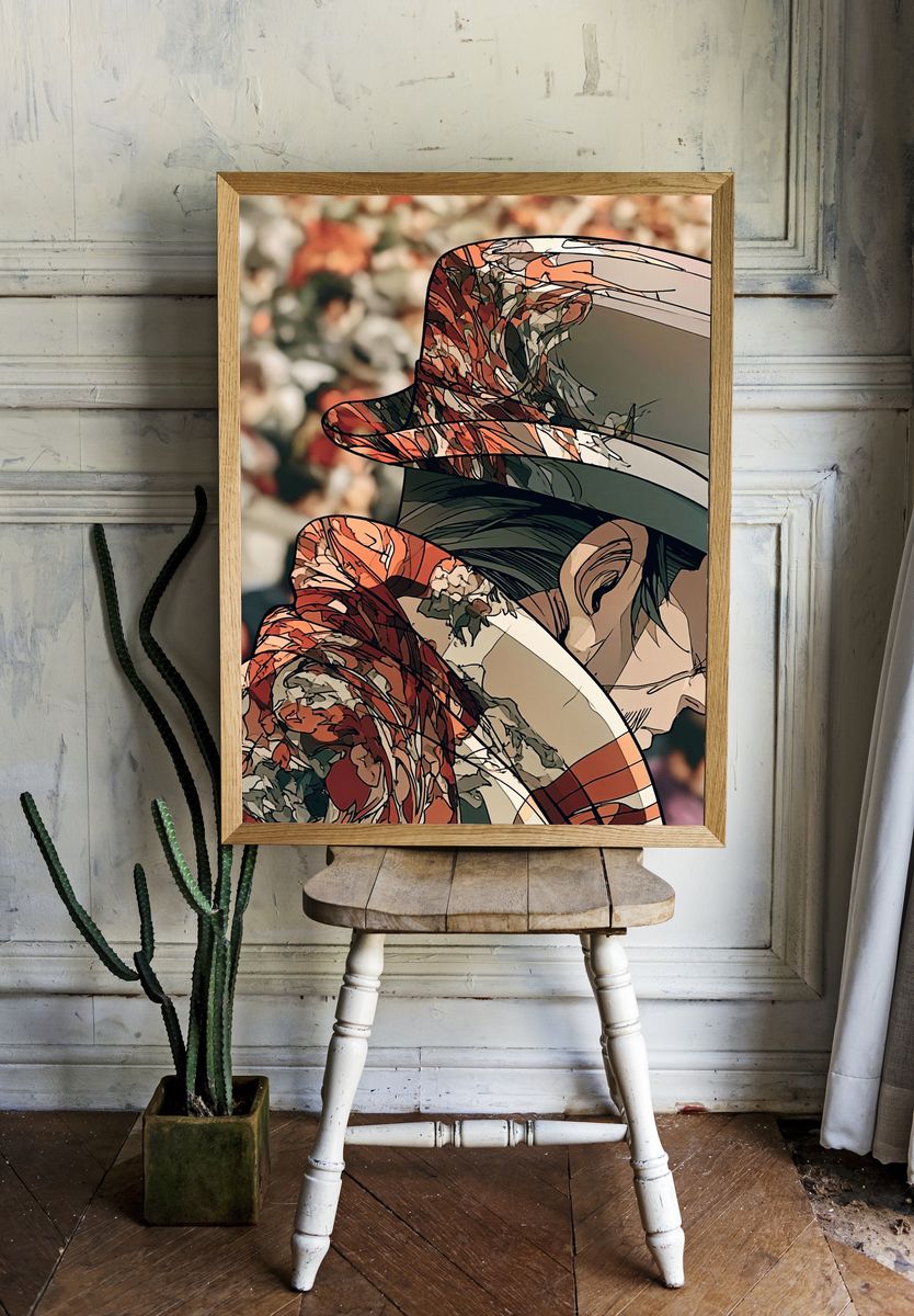 Abstract Floral Hat Illustration Poster. room preview