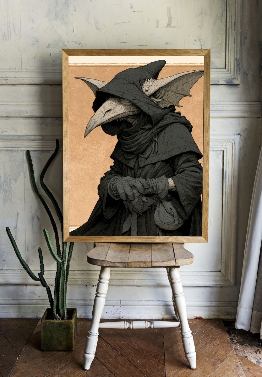 Plague Doctor Illustration Poster. room preview